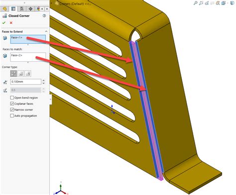 sheet metal corners solidworks